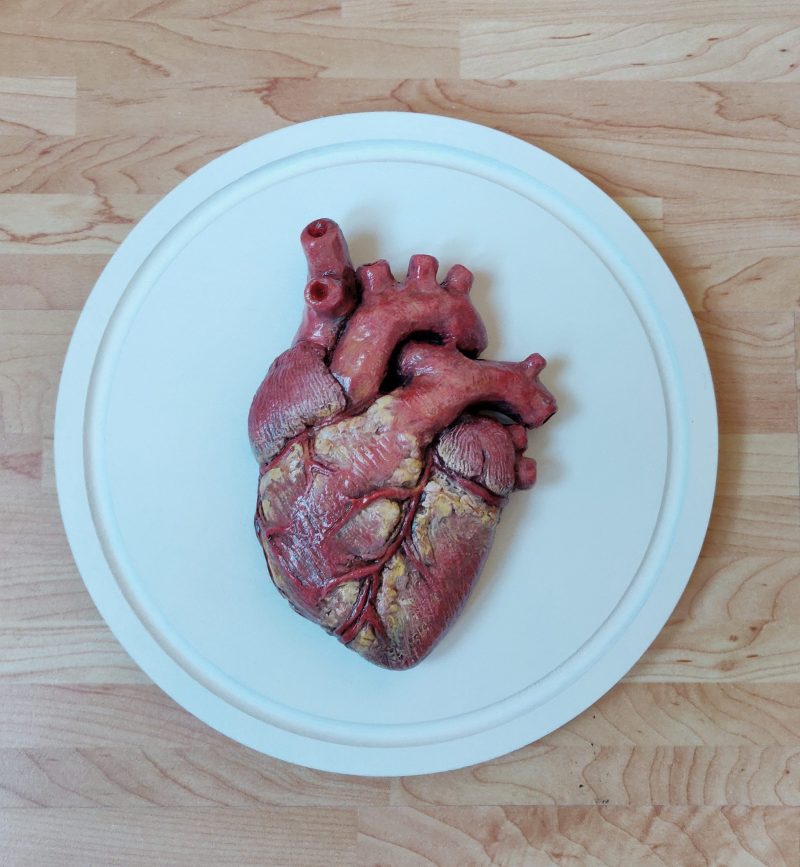 Human heart sculpture